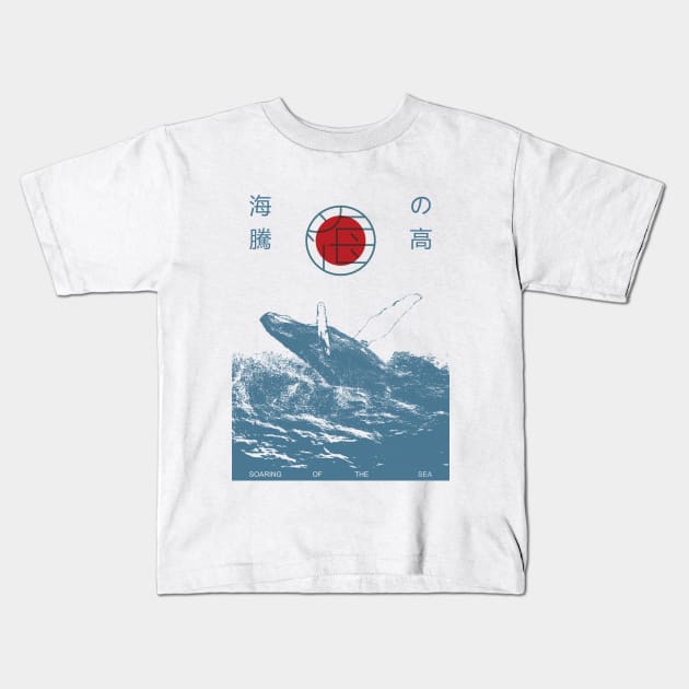 Soaring of The Sea (Back) Kids T-Shirt by Yori n